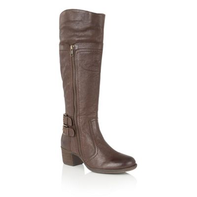 Lotus Brown leather 'Yukka' knee high boots